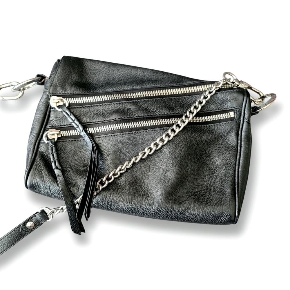 OrYANY Skylar Double Zip Leather Crossbody